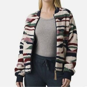 prAna Women's Polar Escape Reversible Bomber Jacket in Maroon, Medium
